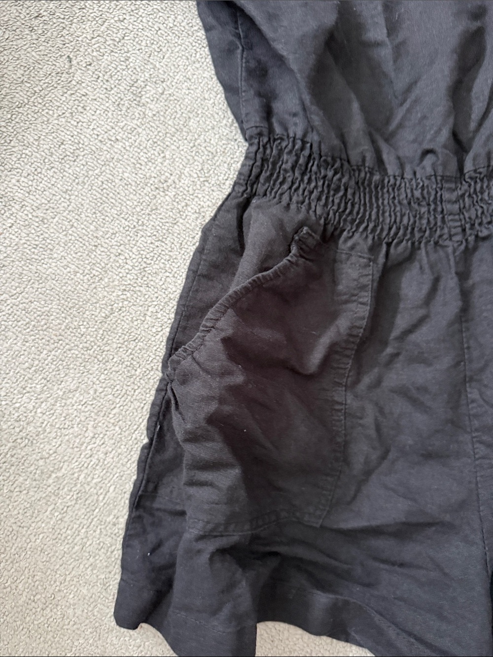 Black One-Shoulder Ruffle Romper - Picture 2 of 8